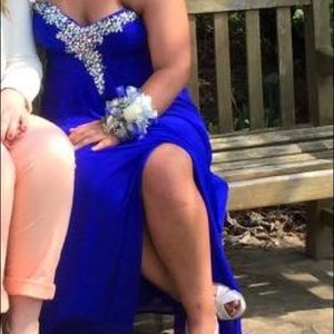 Royal Blue Prom Dress, only worn once! Size 12-14.